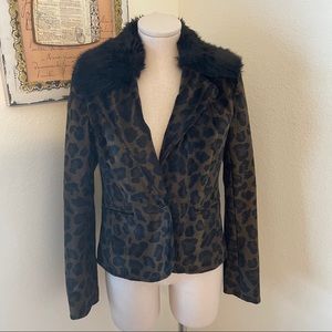 INC Leopard Faux Fur Blazer